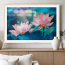 Pink Lotus Flower Canvas Wall Art | Vibrant Floral Wall