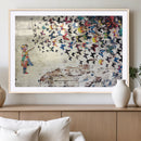 Banksy Wall Art - Banksy Girl Butterfly Graffiti Wall Art
