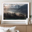 Foggy Mountain Canvas Print Forest Wall Art