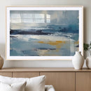 Abstract Ocean Canvas Wall Art - Coastal Blue and Gold