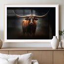 Abstract Texas Longhorn Wall Art Print | 3-Panel Large Texas