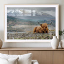 Highland Cow Horn Farm Wall Art Canvas Print