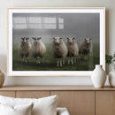 Flock of Sheep in a Mystical Fog – Pastoral Wall Art Canvas by MyGreatCanvas | Canvas Wall Art Prints | Photo Prints & Wall Decor