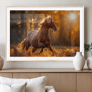 Running Horse Sunset Forest Wall Art Canvas Print