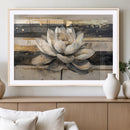 Abstract Lotus Flower Wall Art Canvas Print, Meditation Yoga