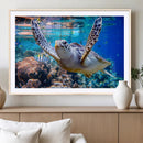 Underwater Sea Turtle Wall Art Canvas Print – Vibrant Ocean