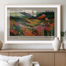 Yayoi Kusama Landscape Canvas Print, Vibrant Floral Mountain