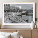 Winter Wall Art - Cabin by the Lake Canvas Wall Art - Serene by MyGreatCanvas | Canvas Wall Art Prints | Photo Prints & Wall Decor