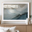Waves Abstract Wall Art Print, Modern Framed Abstract Canvas