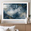 Large Abstract Print - Luxe Blue and Gold Abstract Canvas