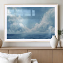Abstract Ocean Print Artwork- Serene Blue Ocean Canvas Wall