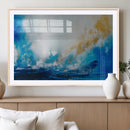 Blue Abstract Print - Dynamic Ocean-Inspired Canvas Wall Art