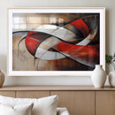 Abstract Wall Art - Modern Red and White Canvas Wall Art