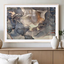 Abstract Blue and Gold Wall Art - Fluid Ink Artwork - Modern
