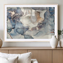 Abstract Blue and Gold Canvas Wall Art - Fluid Modern Ink