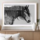 Black Horse Wall Art Canvas Print – Elegant Farmhouse Decor