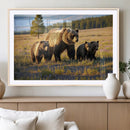 Grizzly Bear Family Wall Art Canvas Print – Majestic