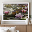 Lotus Flower Wall Art Canvas Print, Water Lily Large Wall