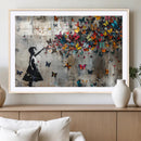 Butterfly Girl Wall Art – Vibrant Street Style Canvas Print,