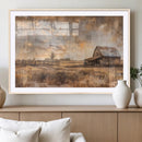 Rustic Farmhouse Wall Art Canvas Print | Barn and Field