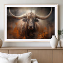 Highland Bull Canvas Abstract Canvas Wall Art Print –
