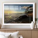 Tropical Beach Wall Art - Stunning Ocean Sunset Canvas Print
