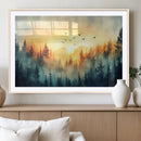 Abstract Forest Wall Art Print- Serene Nature Canvas Print
