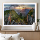 Mountain Sunset Panoramic Wall Art Canvas Print – Framed