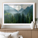 Misty Forest Mountain Wall Art Canvas Print – Framed Serene