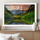 Maroon Bells Lake Wall Art Canvas Print – Framed Majestic
