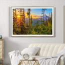 Forest Sunset Wall Art Canvas Print – Green Pines Sunset