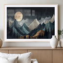 Moonlit Mountain Wall Art Canvas Print – Silhouetted Pines