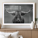 Texas Longhorn Wall Art Canvas Print – Framed Western Bull