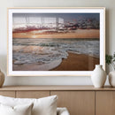 Ocean Sunset Wall Art Canvas Print – Framed Sandy Shore