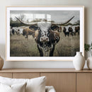 Texas Longhorn Wall Art – Framed Speckled Cow Canvas by MyGreatCanvas | Canvas Wall Art Prints | Photo Prints & Wall Decor