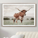 Texas Longhorn Wall Art Canvas Print – Framed Spotted Cattle by MyGreatCanvas | Canvas Wall Art Prints | Photo Prints & Wall Decor