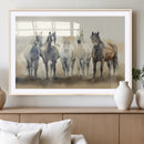 Wild Horses Wall Art Canvas Print, Framed Running Horses Art