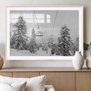 Snowy Ski Lift Wall Art – Framed Winter Forest Canvas by MyGreatCanvas | Canvas Wall Art Prints | Photo Prints & Wall Decor