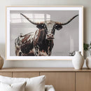 Texas Longhorn Wall Art Canvas Print – Framed Spotted Bull by MyGreatCanvas | Canvas Wall Art Prints | Photo Prints & Wall Decor