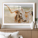 Texas Longhorn Wall Art Canvas Print – Framed Speckled Cow by MyGreatCanvas | Canvas Wall Art Prints | Photo Prints & Wall Decor