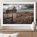 Rustic Barn Wall Art Canvas Print – Framed Moody Field Scene by MyGreatCanvas | Canvas Wall Art Prints | Photo Prints & Wall Decor