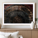 Dark Wood Ring Wall Art Canvas Print – Framed Abstract Tree