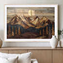 Wood Mountain Landscape Wall Art Canvas Print – Framed
