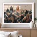 Wood Mountain Landscape Wall Art Canvas Print – Framed