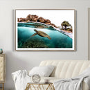 Sea Turtle Wall Art Canvas Print – Framed Ocean Life