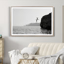 Jumping Wall Art Canvas Print – Framed Coastal Ocean Scene