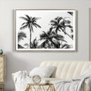 Palm Wall Art Canvas Print – Framed Monochrome Tropical