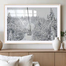 Snowy Ski Lift Wall Art – Framed Winter Mountain Canvas by MyGreatCanvas | Canvas Wall Art Prints | Photo Prints & Wall Decor