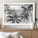 Black and White Palm Wall Art Canvas Print – Framed