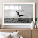 Yoga Surf Wall Art Canvas Print – Framed Black White Shore by MyGreatCanvas | Canvas Wall Art Prints | Photo Prints & Wall Decor